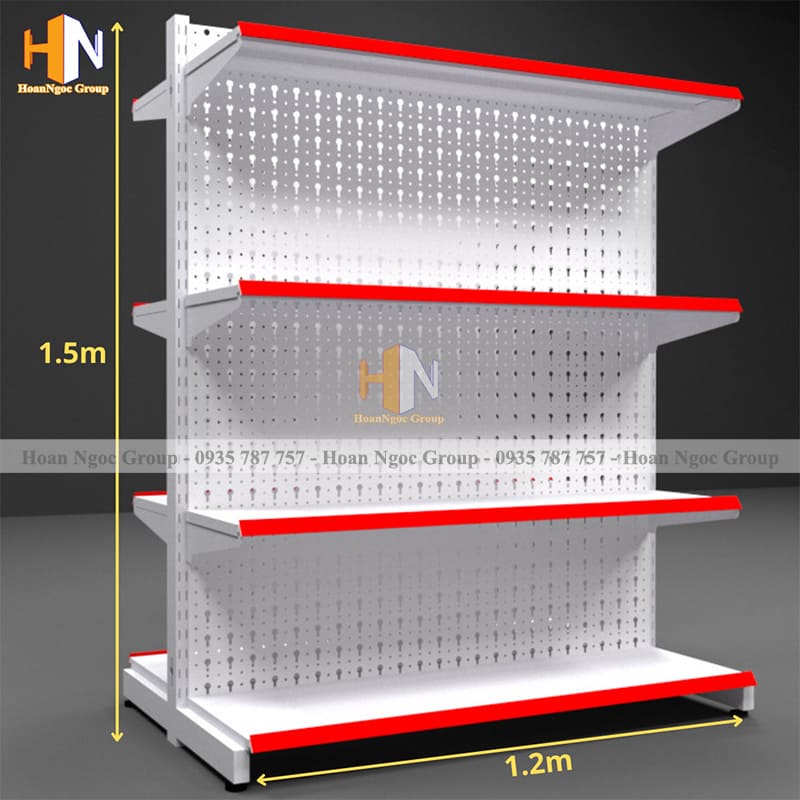 Kích thước kệ siêu thị đôi